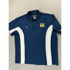 CAL Bears Stitched Logo Player Issue Lacrosse Polo Shirt (Men's Large) Blue